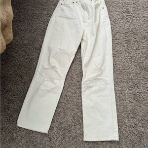 Abercrombie & Fitch Men's White Relaxed Jeans